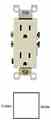 Leviton 5325-SW Decora Duplex Receptacle Turkey