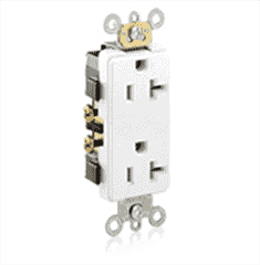 Leviton 16342-W 20A Decora Duplex Receptacle Turkiye