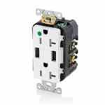 Leviton T5832-HGW 520r Hospital Grade Usb Combo Receptacle White Turkiye