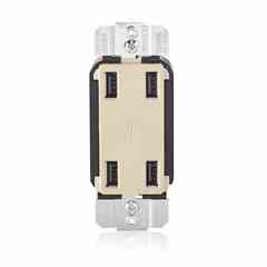 Leviton USB4P-T 4 Port USB Receptacle Device Light Almond Turkiye